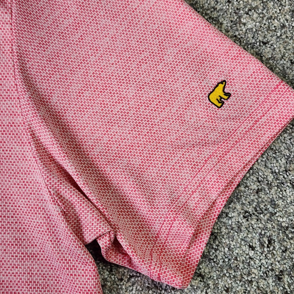 Jack Nicklaus Polo Shirt Mens XL Pink‎ Textured Golden Bear Logo Excellent - Picture 5 of 13